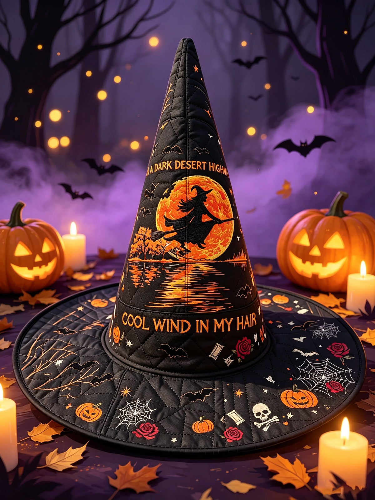 Unisex Halloween Casual Printed Witch Hat