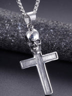 Rock Skull Cross Necklace