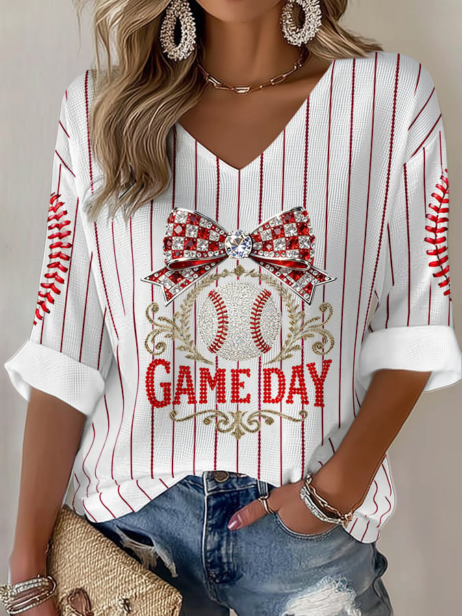 Women's Baseball  Print T-Shirt