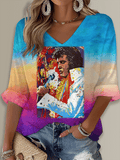 King of Rock And Roll Printed Long Sleeve Top