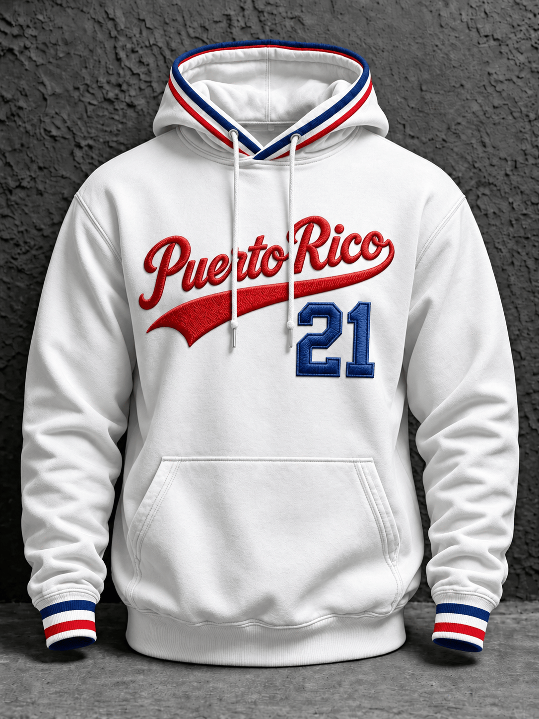 Men's Baseball Print Hoodie with Number 21