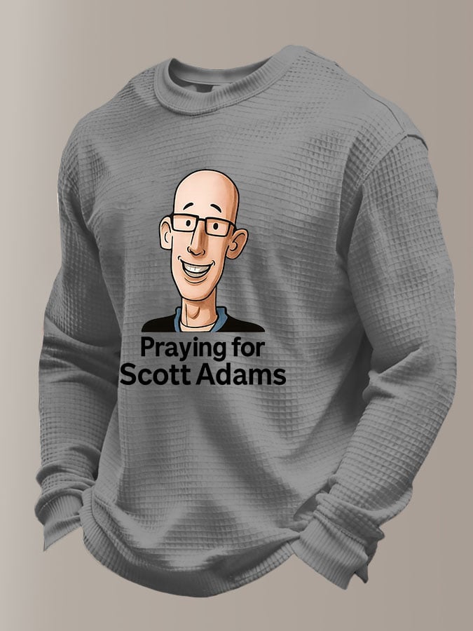 Men's Casual Waffle Print Long-Sleeve T-Shirt