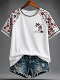 Women's Puerto Rico Printed round neck short sleeve T-shirt