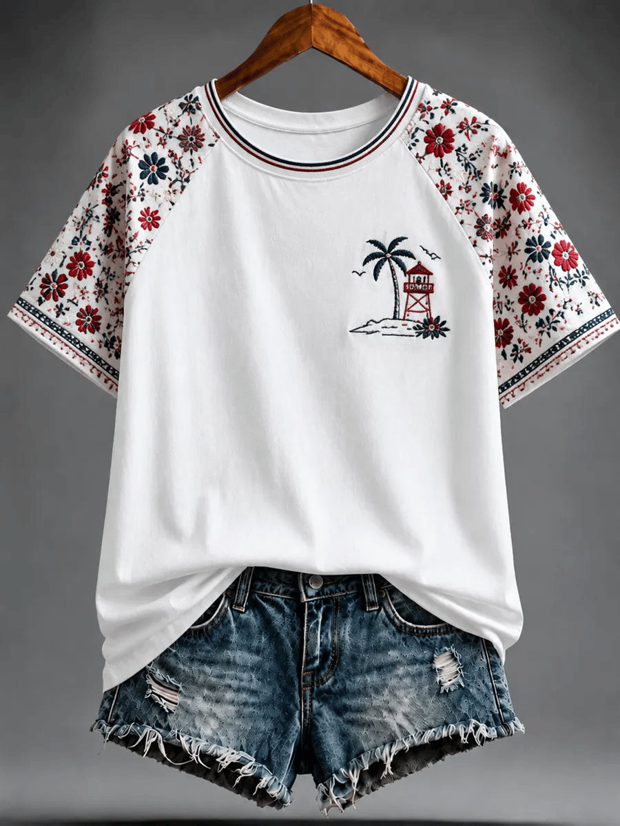 Women's Puerto Rico Printed round neck short sleeve T-shirt