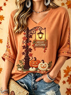 Women's Autumn Printed Casual Top