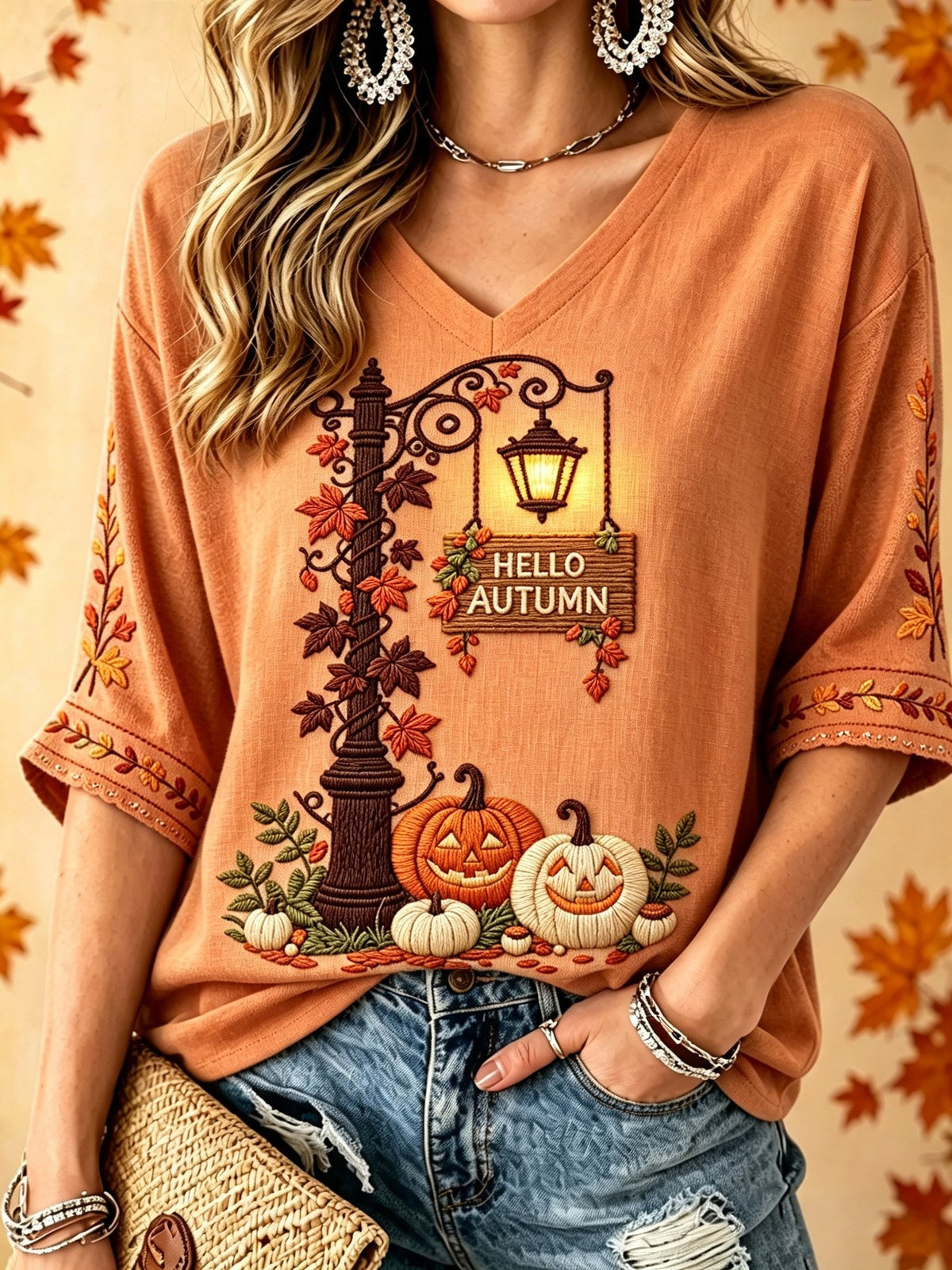 Women's Autumn Printed Casual Top