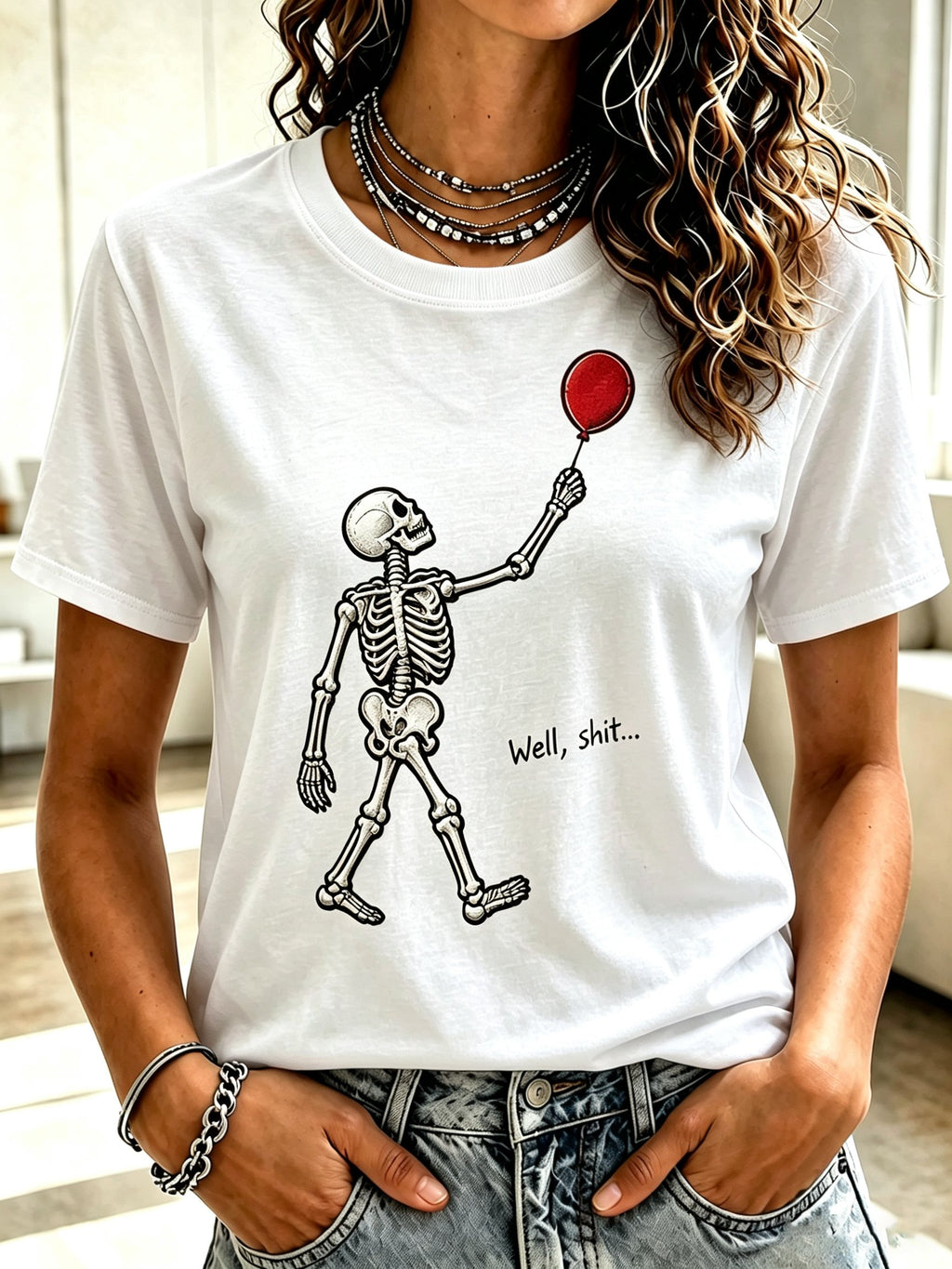 Women's Retro Halloween Well, shit... Print T-Shirt