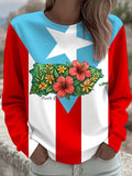 Puerto RIco Singer Boricua Decorate Printed Sweatshirt