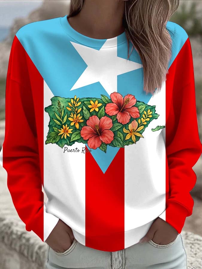 Puerto RIco Singer Boricua Decorate Printed Sweatshirt