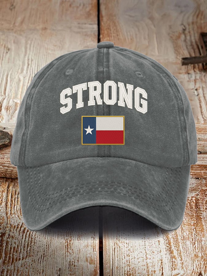 Retro Texas Strong Print Baseball Cap