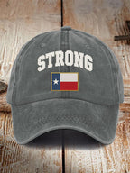 Retro Texas Strong Print Baseball Cap