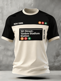 Men's "Next Stop: 161st Street...Baseball Stadium!" Baseball Fan Short-Sleeve Comfortable T-Shirt