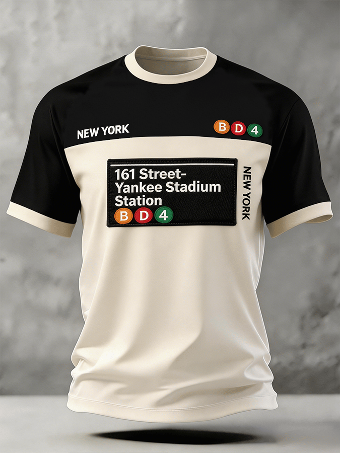 Men's "Next Stop: 161st Street...Baseball Stadium!" Baseball Fan Short-Sleeve Comfortable T-Shirt