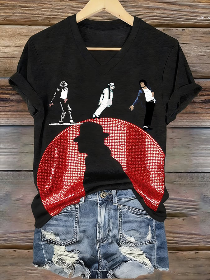 Women's Musical Print Short-sleeved T-shirt