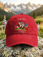 Retro Jimothy Raccoon Being Different Is My Superpower Print Baseball Cap