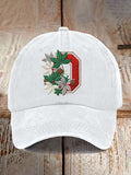 Tree Team Football Print Adjustable Baseball Cap