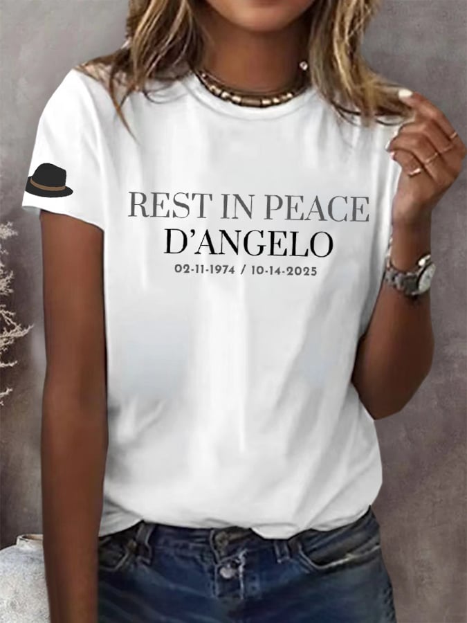 Women's Retro Rhythm Soul Music Printed Casual T-shirt