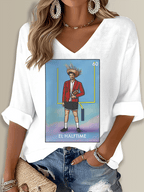 Puerto Rico Singer Benito Bowl Printed Long Sleeve Top