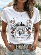 Women's 9.11 Never Forget Printed Casual Tops