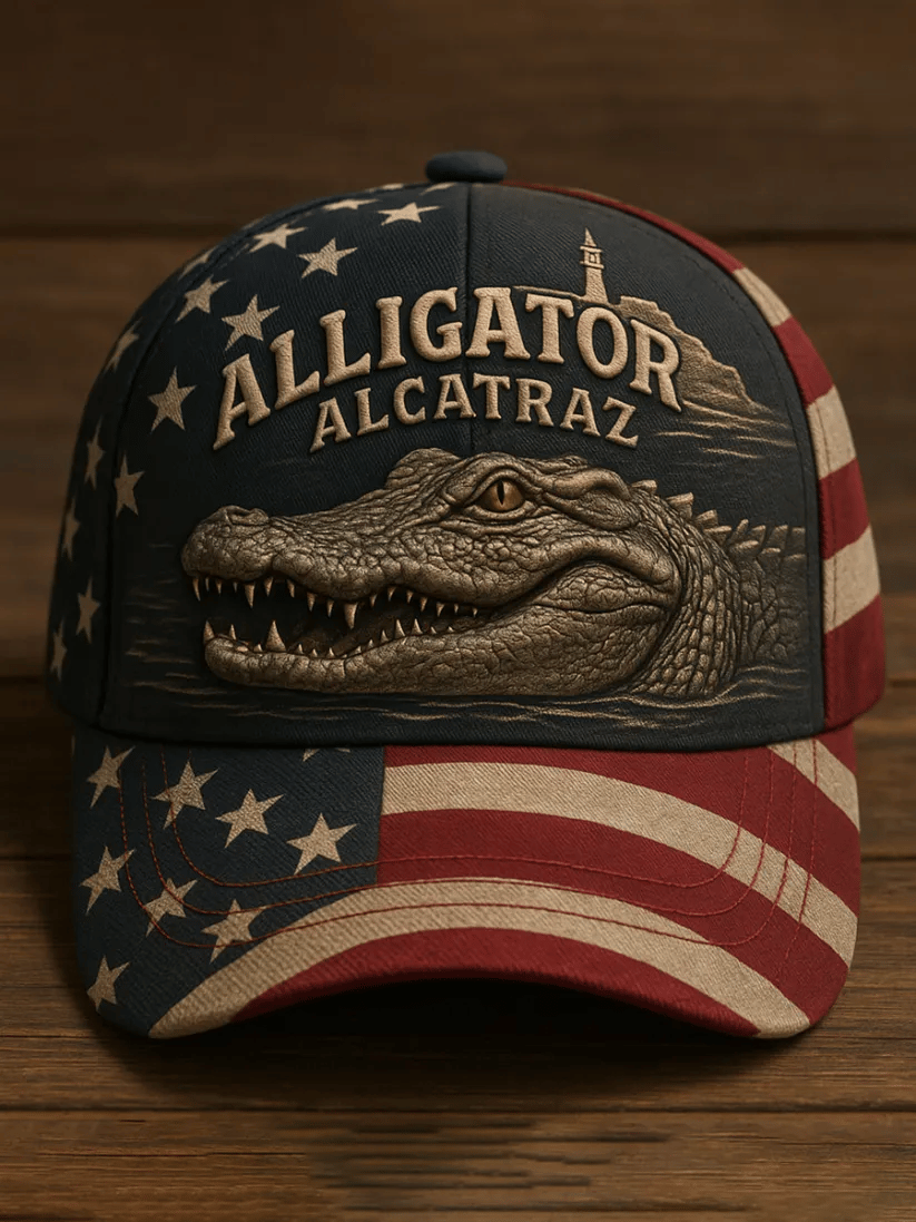 Unisex Alligator Alcatraz Print Baseball Cap