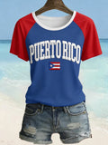 Retro Puerto Rico Print T-Shirt