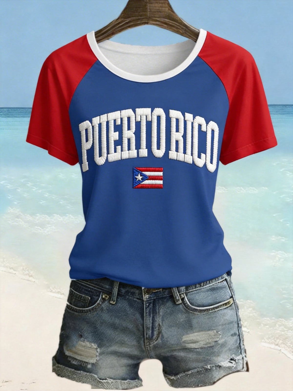 Retro Puerto Rico Print T-Shirt