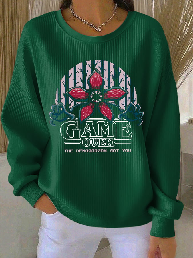 Women's Casual Print Long Sleeve Knit Top