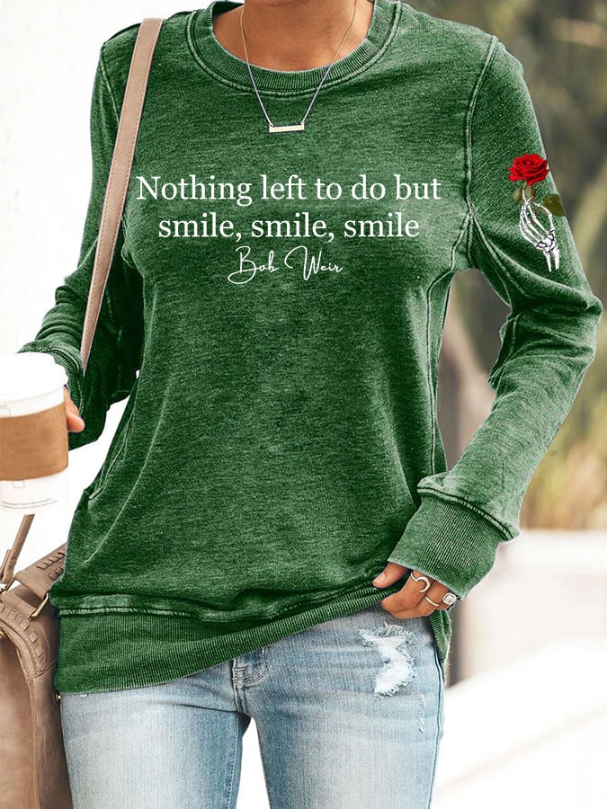 Women's Vintage Rock Tribute Print Casual Sweatshirt