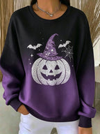Women's Casual Halloween Print Pullover Sweatshirt