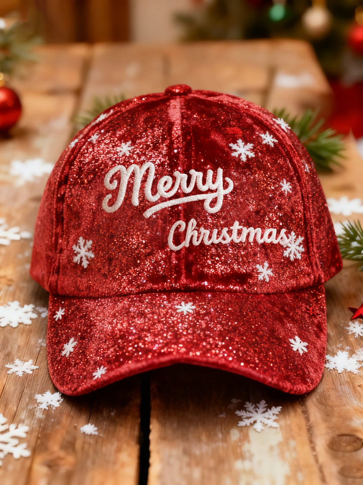 Women's Retro Christmas Print Hat