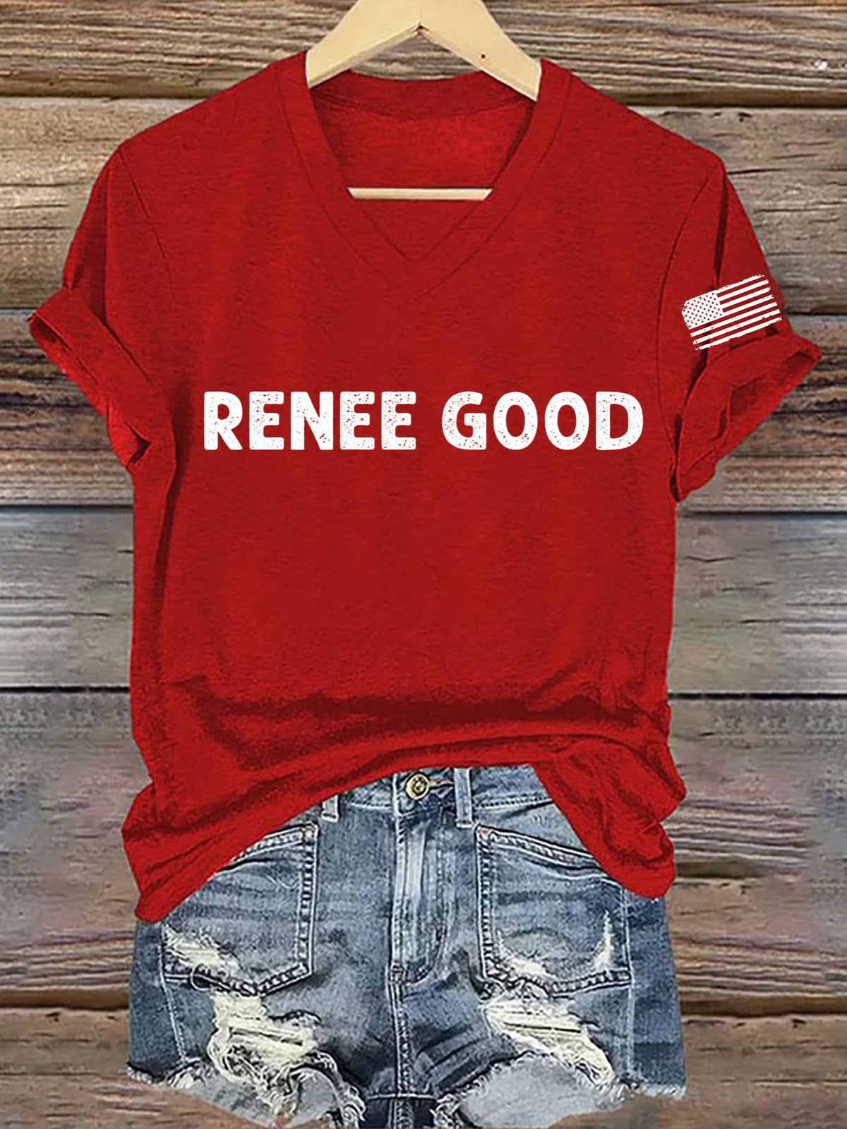 Women's Say Her Name Print V Neck T-shirt