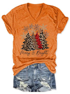 Christmas printed casual T-shirt
