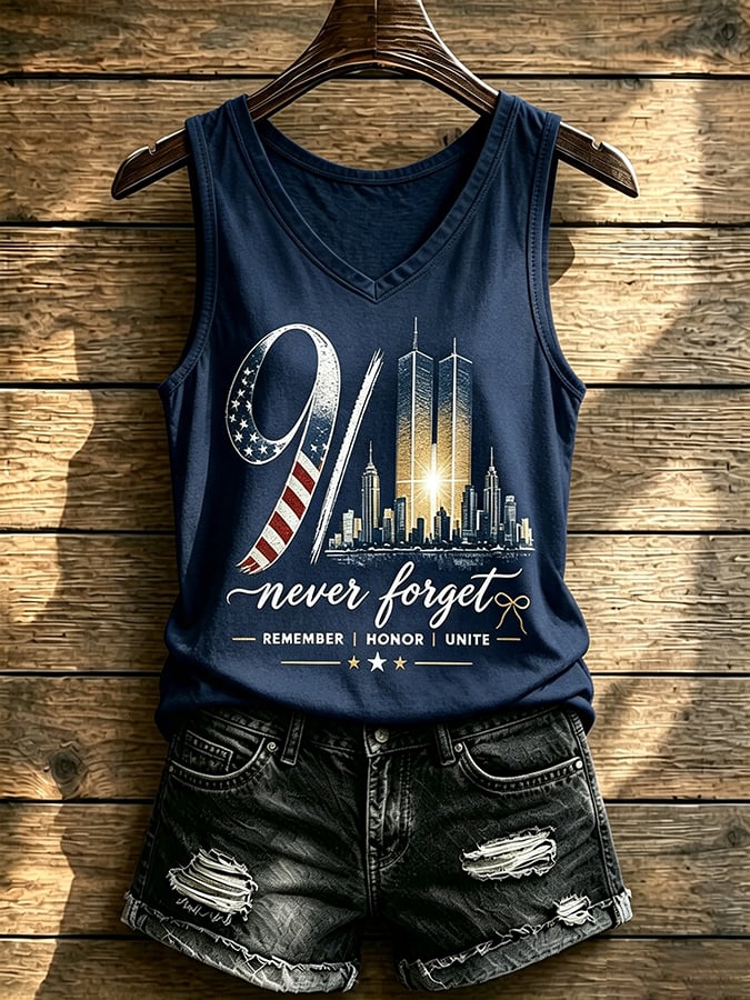 Women's Never Forget September 11 Print Vest