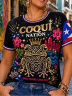 Women's Puerto Rico Pride Art Printed T-shirt