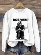 Women's Vintage Rock Tribute Print Casual Sweatshirt