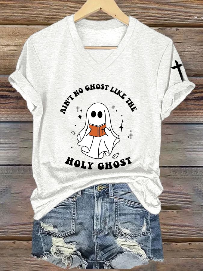 Women's Ain't No Ghost Like The Holy Ghost Print Casual T-shirt