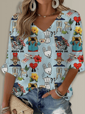 Puerto Rico Li Navidad Christmas Printed Long Sleeve Top