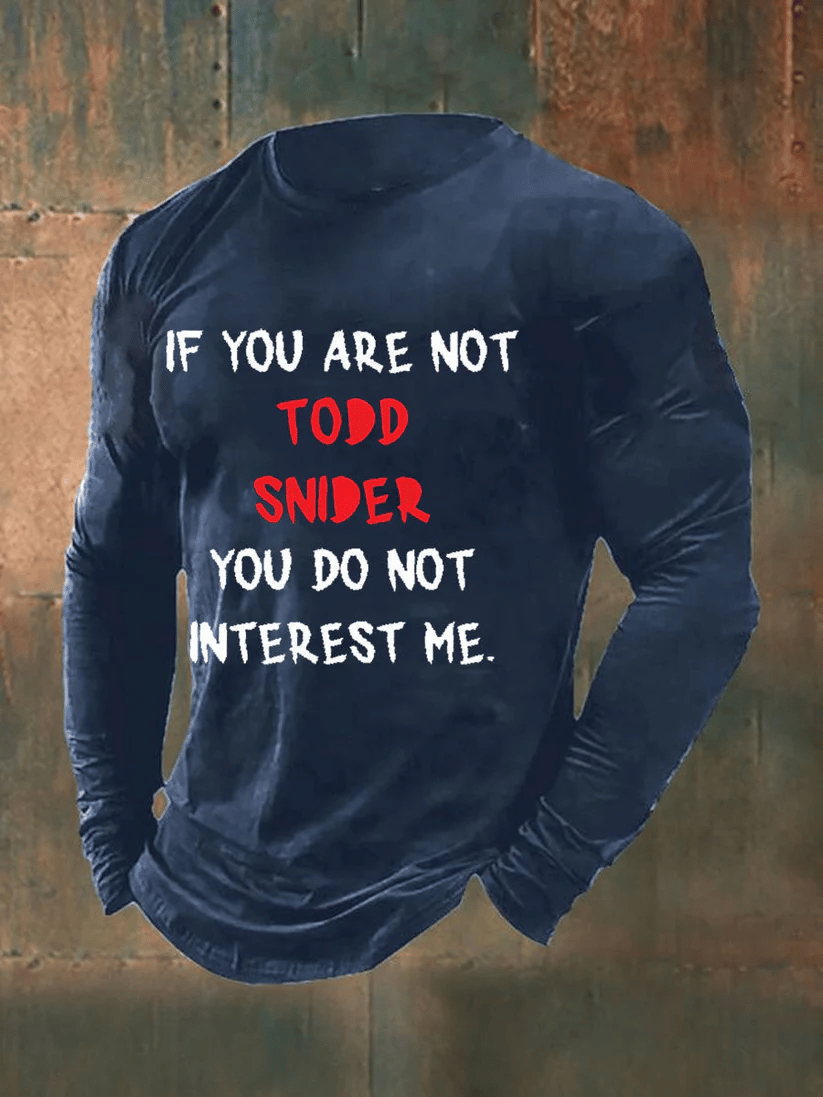 Men's Country Music Print Casual Long Sleeve T-Shirt