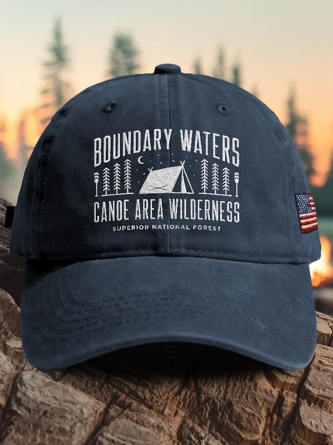Retro Boundary Waters Cande Area Wilderness Superior National Forest Print Baseball Cap