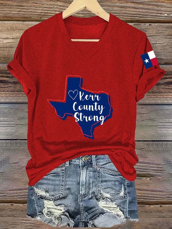 Women's Pray For Kerr County Kerr County Strong Print T-shirt