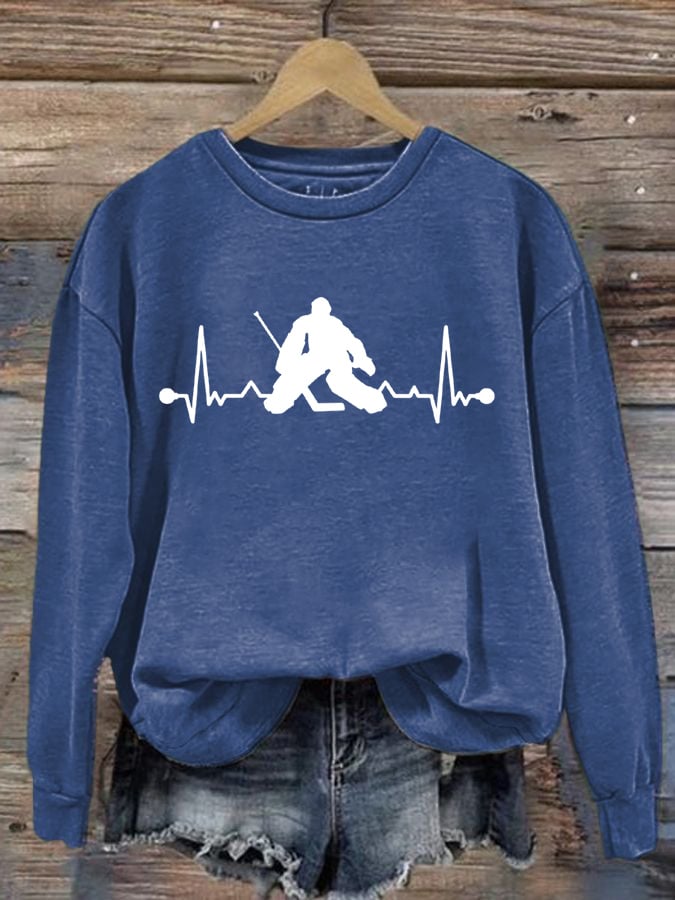 Women's Hockey Goalie Heartbeat Sweatshirt