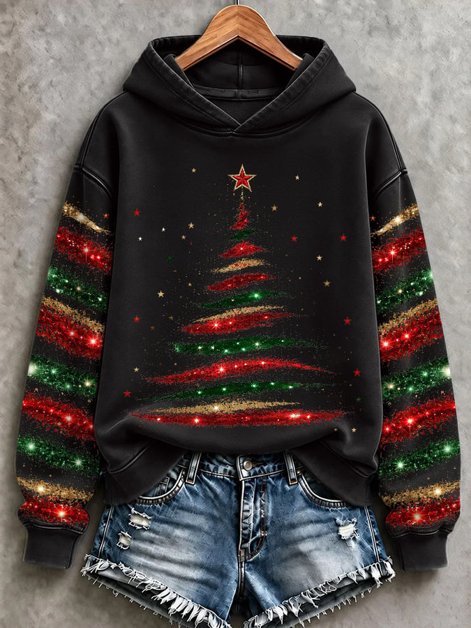 Women's Casual Printed Hooded Sweatshirt