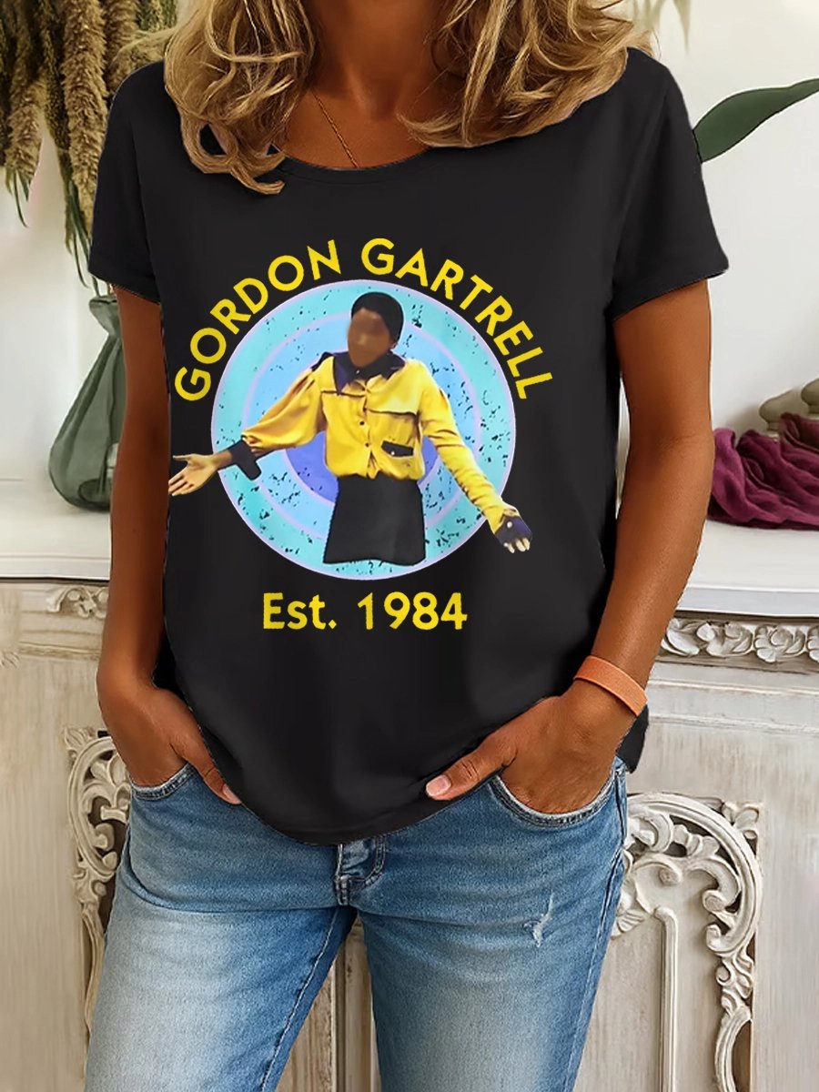 Women's Retro 80s Show Gordon Gartrell Est.1984, R.I.P Malcolm-Jamal Warner Memorial Print T-Shirt