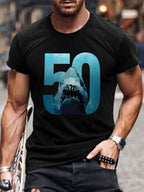 Men's Shark 50th Anniversary Printing T Shirt