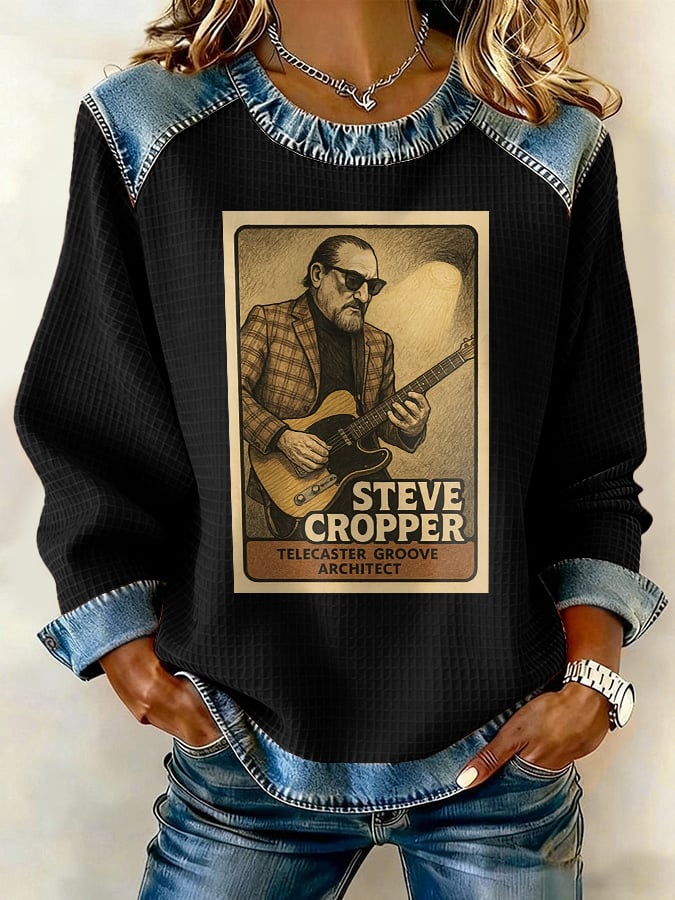 Retro Telecaster Groove Architect Print Sweatshirt