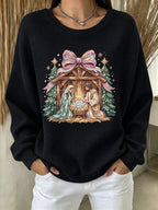 Women's Christmas Nativity Print Casual Sweatshirt
