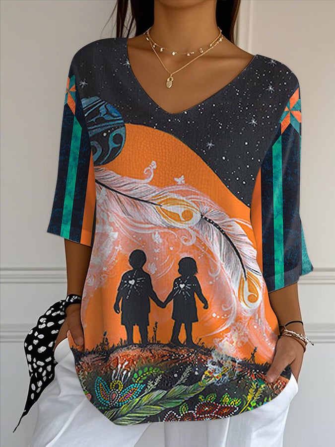 Women's Retro Orange Shirt Day You Will Not Be Forgotten Print T-Shirt