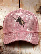 Unisex Retro Commemorative Baseball Cap: "King of Pop" Faux-Sequin Print Edition