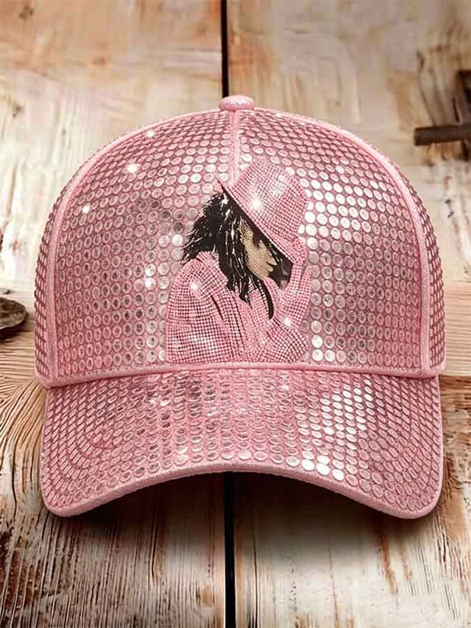 Unisex Retro Commemorative Baseball Cap: "King of Pop" Faux-Sequin Print Edition