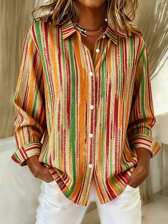 Women's Casual Retro Autumn Gradient Shirt